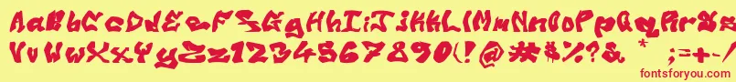 Шрифт OldSkoolGraff – красные шрифты на жёлтом фоне
