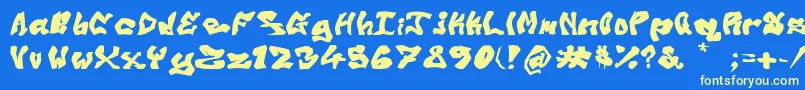 OldSkoolGraff Font – Yellow Fonts on Blue Background