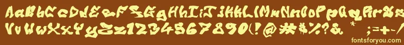 OldSkoolGraff Font – Yellow Fonts on Brown Background