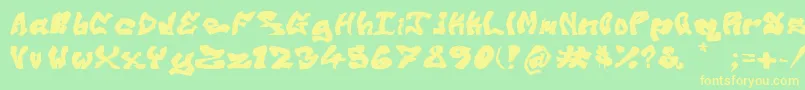 OldSkoolGraff Font – Yellow Fonts on Green Background