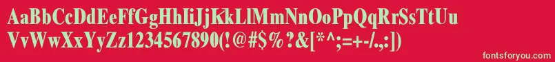 XeroxSerifNarrowBold Font – Green Fonts on Red Background
