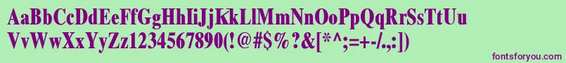 XeroxSerifNarrowBold Font – Purple Fonts on Green Background