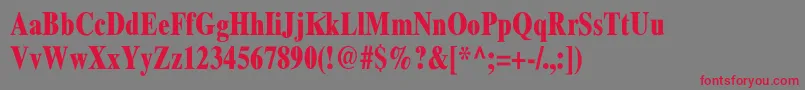 XeroxSerifNarrowBold Font – Red Fonts on Gray Background