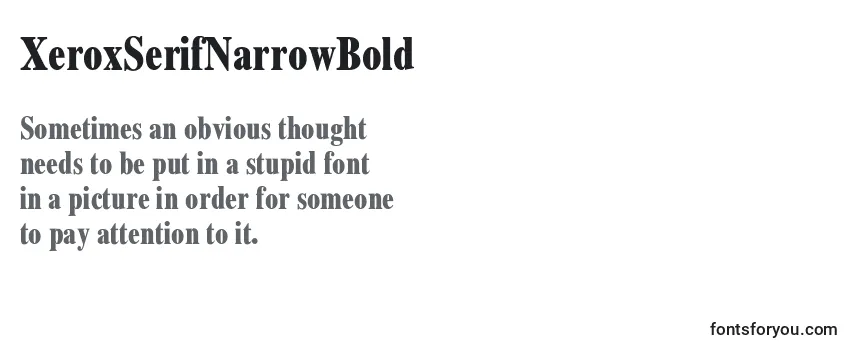 Review of the XeroxSerifNarrowBold Font