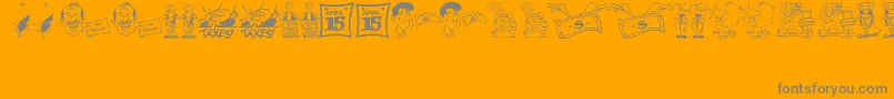 TaxingMomentsJl Font – Gray Fonts on Orange Background