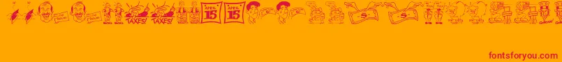TaxingMomentsJl Font – Red Fonts on Orange Background