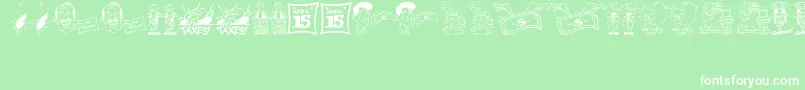 TaxingMomentsJl Font – White Fonts on Green Background