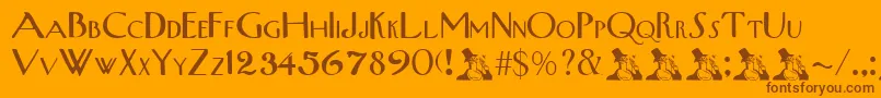 UpperWestsideRegular Font – Brown Fonts on Orange Background