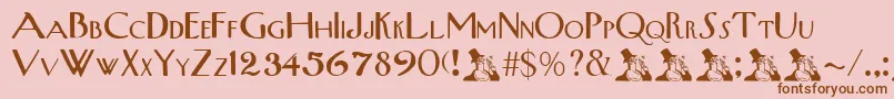UpperWestsideRegular Font – Brown Fonts on Pink Background