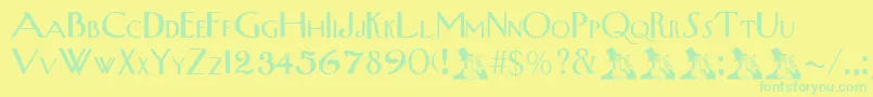 UpperWestsideRegular Font – Green Fonts on Yellow Background