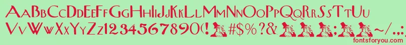 UpperWestsideRegular Font – Red Fonts on Green Background