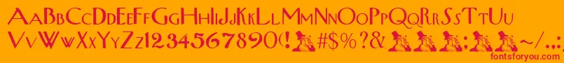 UpperWestsideRegular Font – Red Fonts on Orange Background