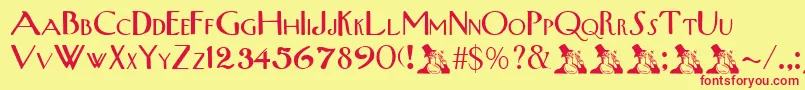 UpperWestsideRegular Font – Red Fonts on Yellow Background