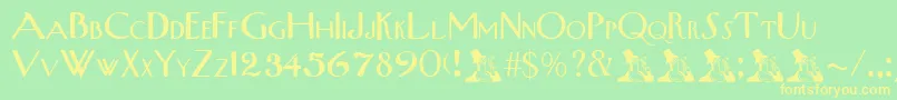 UpperWestsideRegular Font – Yellow Fonts on Green Background