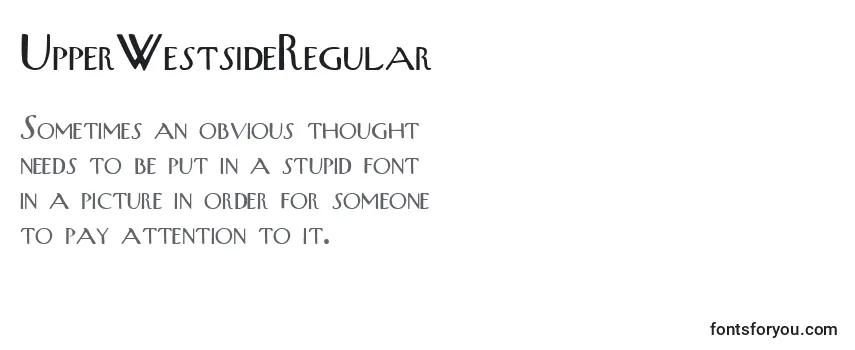 Review of the UpperWestsideRegular Font
