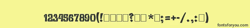 Czcionka Beresta – czarne czcionki na żółtym tle