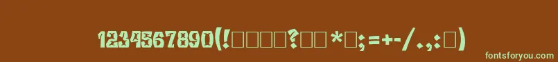 Beresta-fontti – vihreät fontit ruskealla taustalla