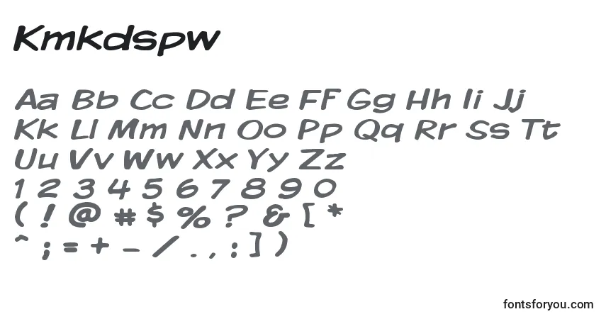 Шрифт Kmkdspw – алфавит, цифры, специальные символы