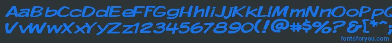Kmkdspw Font – Blue Fonts on Black Background