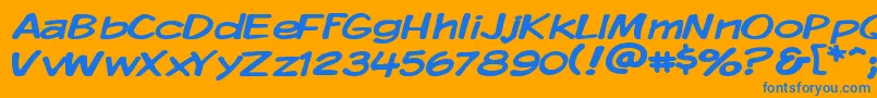 Kmkdspw Font – Blue Fonts on Orange Background