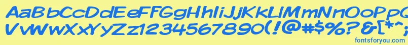 Kmkdspw Font – Blue Fonts on Yellow Background