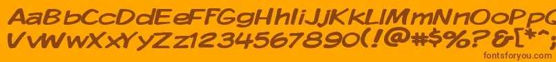 Kmkdspw Font – Brown Fonts on Orange Background