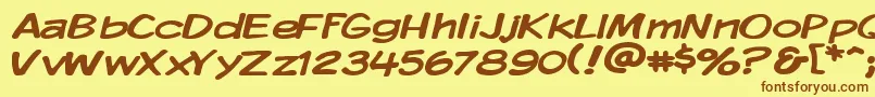 Kmkdspw Font – Brown Fonts on Yellow Background