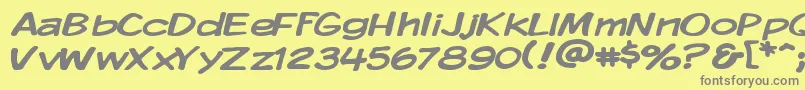 Kmkdspw Font – Gray Fonts on Yellow Background