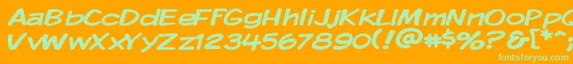 Kmkdspw Font – Green Fonts on Orange Background
