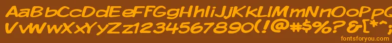 Kmkdspw Font – Orange Fonts on Brown Background