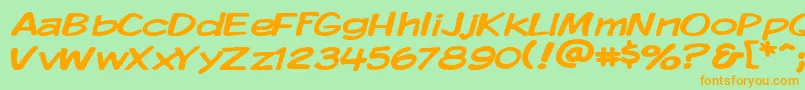 Kmkdspw Font – Orange Fonts on Green Background
