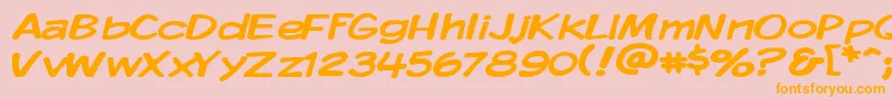 Kmkdspw Font – Orange Fonts on Pink Background