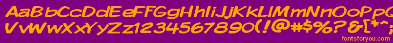 Kmkdspw Font – Orange Fonts on Purple Background