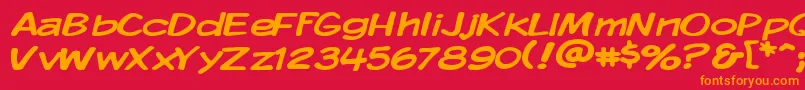 Kmkdspw Font – Orange Fonts on Red Background