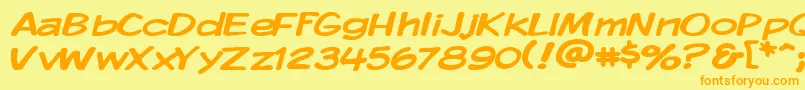 Kmkdspw Font – Orange Fonts on Yellow Background