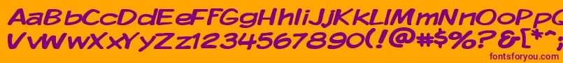 Kmkdspw Font – Purple Fonts on Orange Background