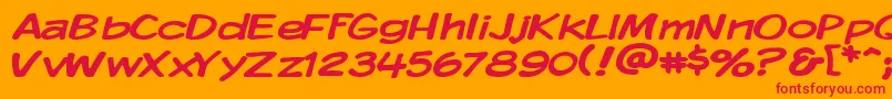 Kmkdspw Font – Red Fonts on Orange Background