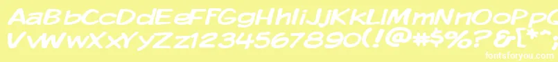 Kmkdspw Font – White Fonts on Yellow Background