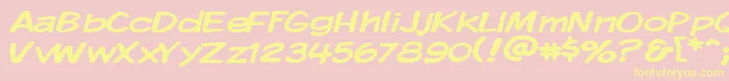 Kmkdspw Font – Yellow Fonts on Pink Background