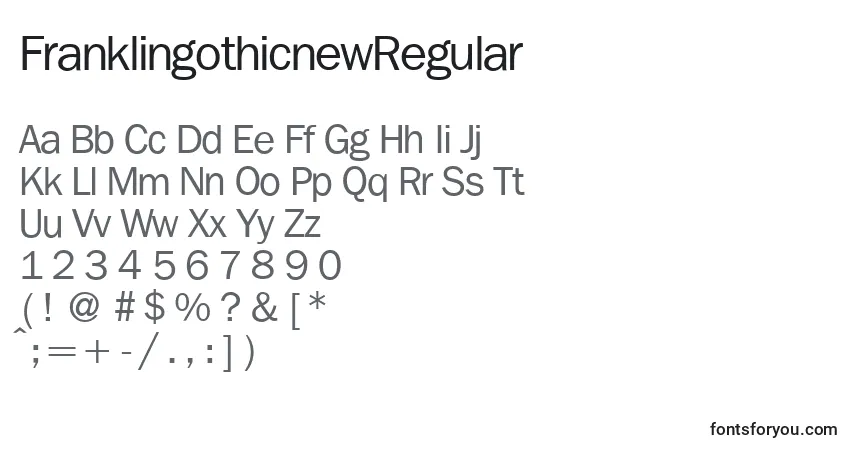 Fuente FranklingothicnewRegular - alfabeto, números, caracteres especiales