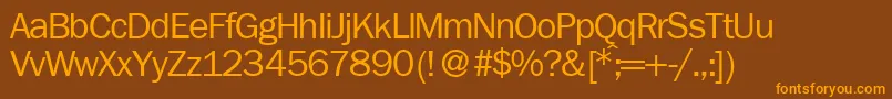 FranklingothicnewRegular Font – Orange Fonts on Brown Background