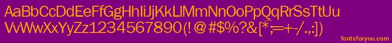 FranklingothicnewRegular Font – Orange Fonts on Purple Background