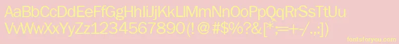 FranklingothicnewRegular Font – Yellow Fonts on Pink Background