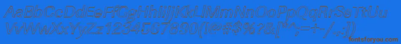 LinearouItalic Font – Brown Fonts on Blue Background