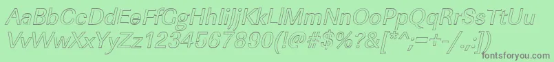 LinearouItalic Font – Gray Fonts on Green Background