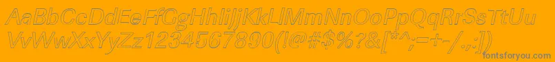 LinearouItalic-Schriftart – Graue Schriften auf orangefarbenem Hintergrund