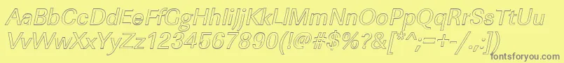 LinearouItalic Font – Gray Fonts on Yellow Background