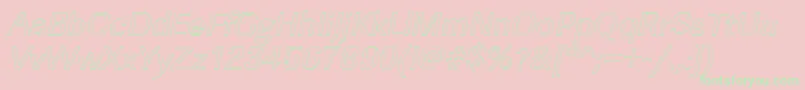 LinearouItalic Font – Green Fonts on Pink Background