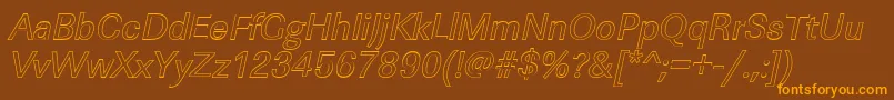 LinearouItalic Font – Orange Fonts on Brown Background