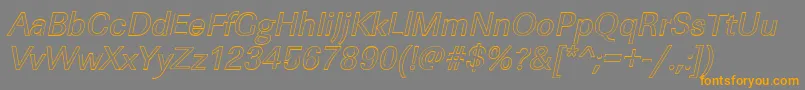 Więcej informacji o czcionce LinearouItalic Czcionka LinearouItalic – pomarańczowe czcionki na szarym tle